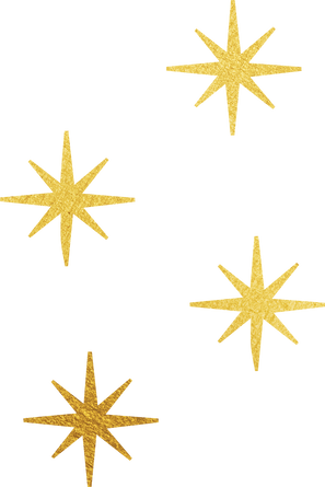 Sparkle Shine Diamond Four Buildable Gold Foil Holiday Elements